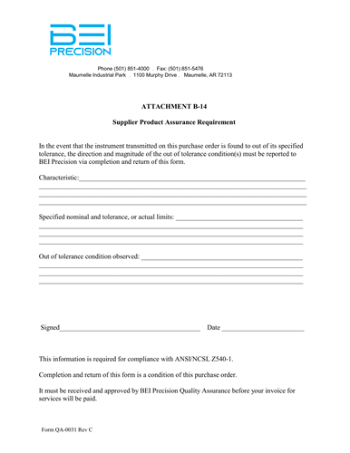 B-14_Report Out of Tolerance