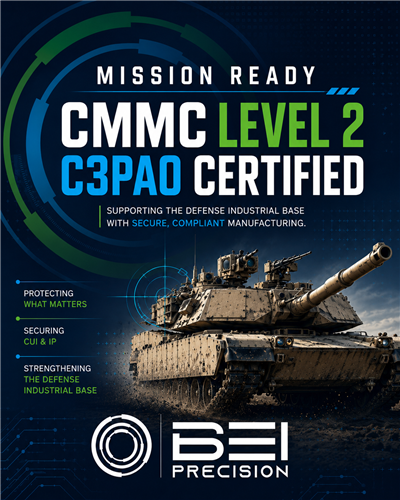 BEI Precision Achieves CMMC Level 2 C3PAO Certification