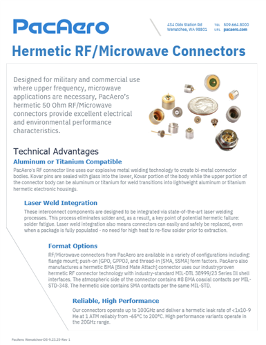Hermetic RF/Microwave Connectors