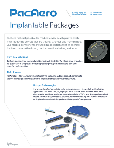 Hermetic Electronic Packaging for Implantable Devices