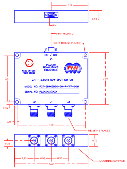P2T-2D4G2D5G-30-R-TFF-50W