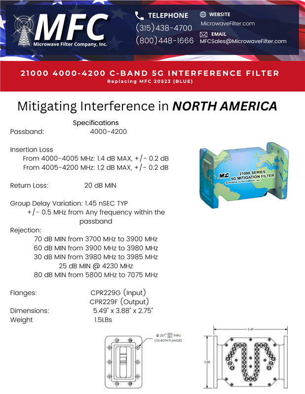 21000-4000/4200 - C-Band Receive | microwavefilter