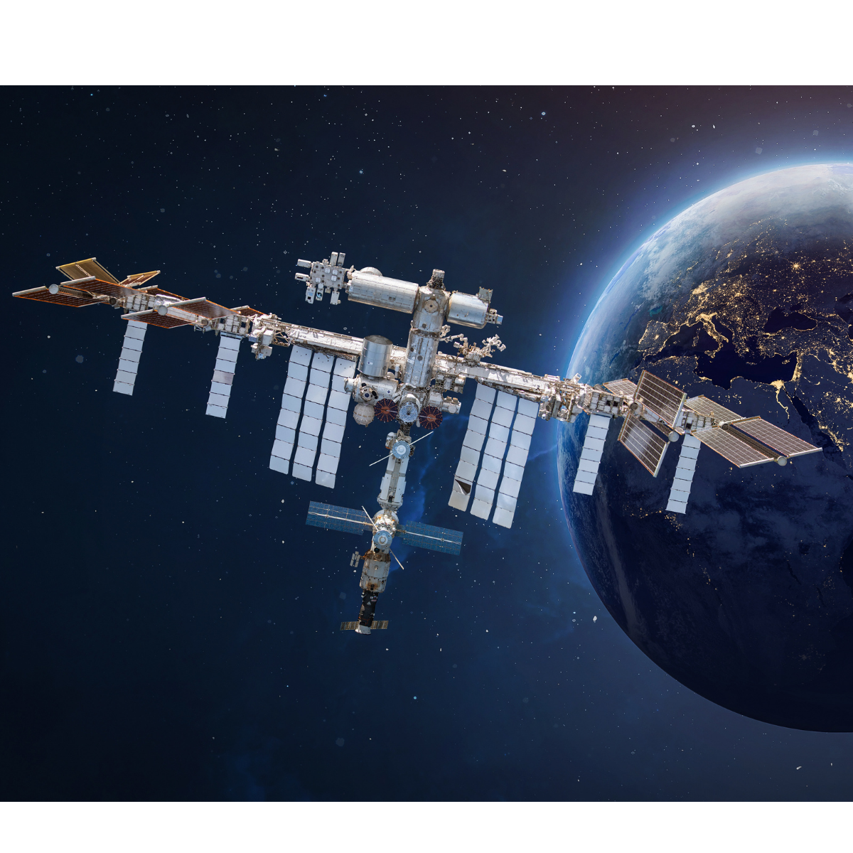International Space Station floating above Earth