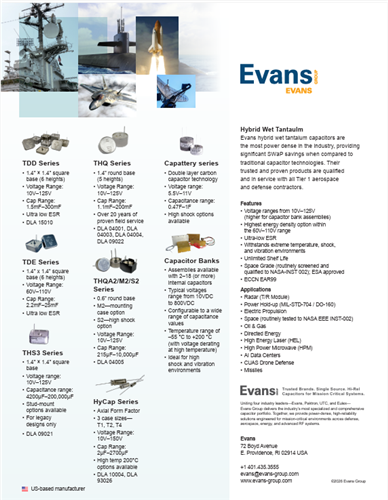 Evans | All Products | 1 Page Overview