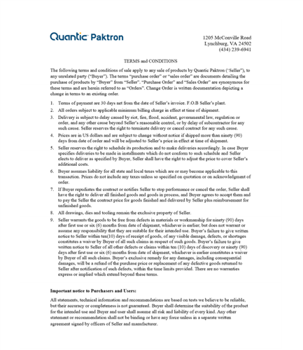 Paktron | Terms & Conditions of Sale | Buyers