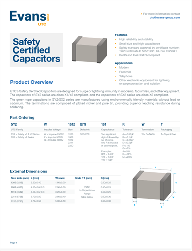 UTC | Safety Caps | Datasheet